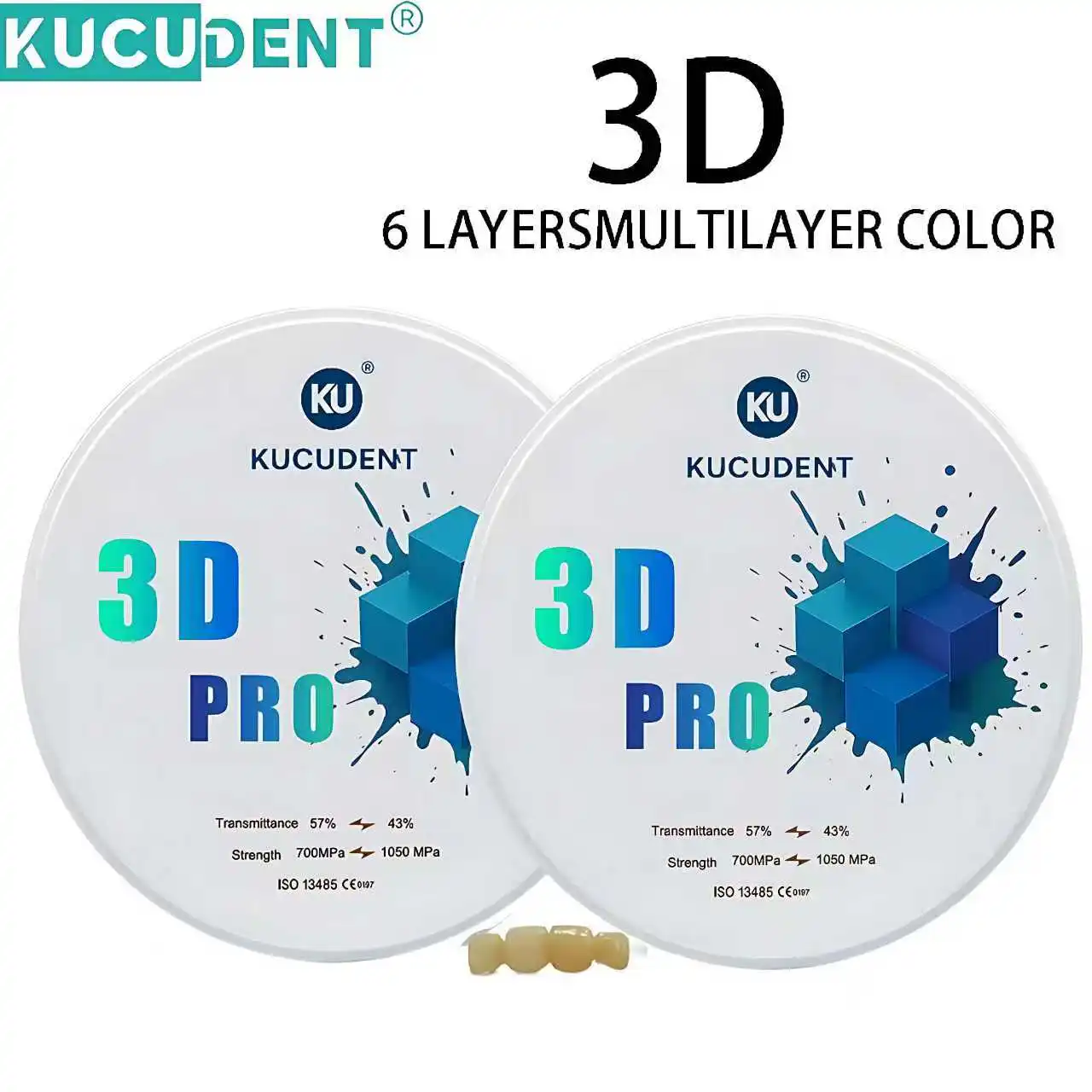 

3D PRO Zirconia Multilayer Block Dental Lab Zirconia Disc 98mm*14-18mm A1 A2 A3 for CAD CAM Open SystemDentist Material