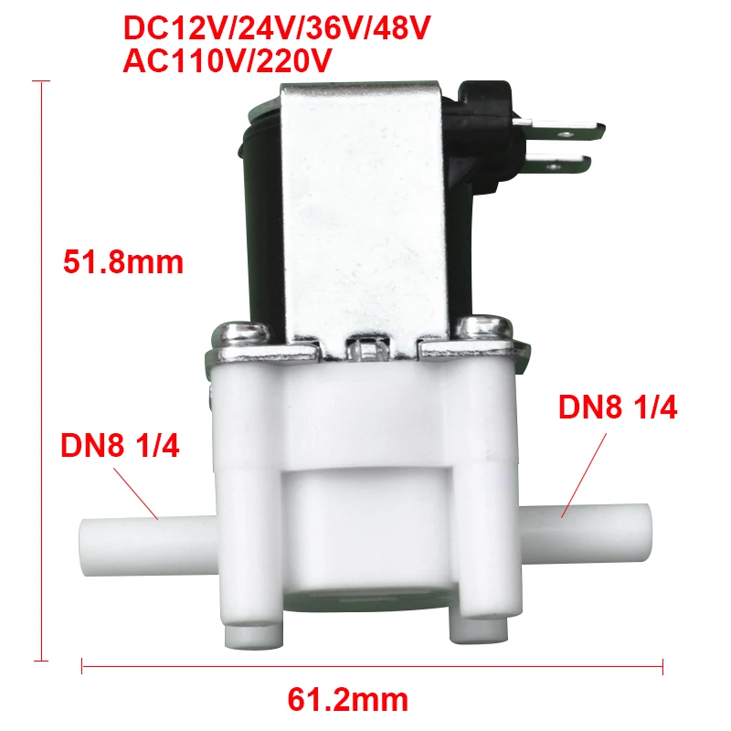 

Quick Insert Water Solenoid Valve Water Purifier Water Dispenser Special Plastic Water Valve DN8 1/4"