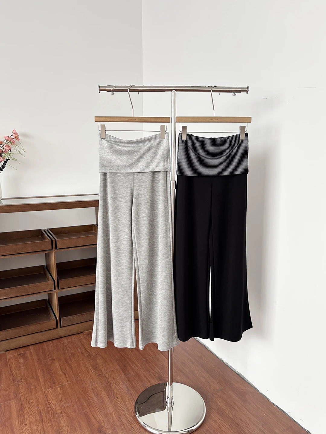 

Summer 2026 High Waist Straight Leg Stripe Casual Pants Women's Loose Fit Comfortable Polyester Fiber Commute Style Trousers