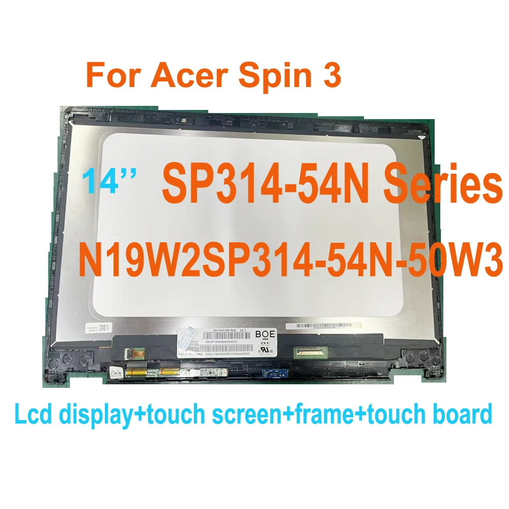 14,0 Zoll für Acer Spin 3 SP314-54 SP314-54N Serie N19W2SP314-54N-50W3 LCD-Display Touchscreen-Digitizer-Baugruppe mit Platine