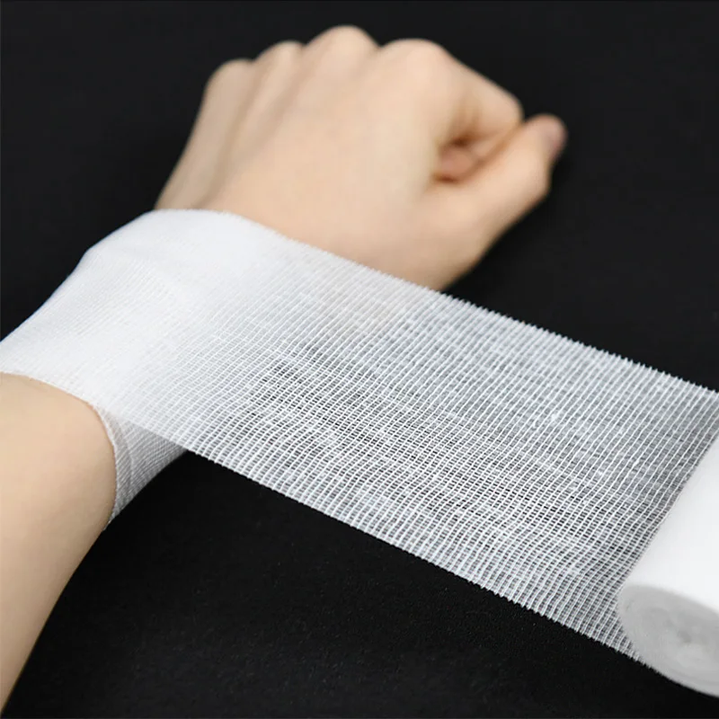 Bandage médical en gaze de coton absorbant, 10 rouleaux, pansement pour les blessures, Fixation d'emballage hémostatique, pansement d'urgence, premiers soins