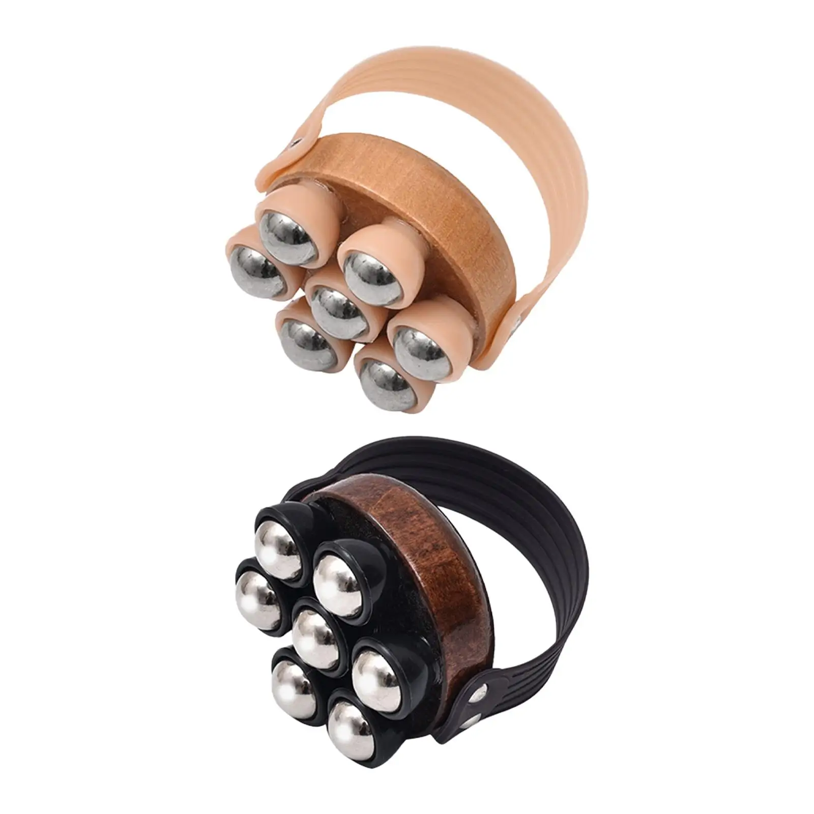 

Compact Handheld Massage Roller Wooden Muscle Massager Manual Body Roller for Home Office Travel Use