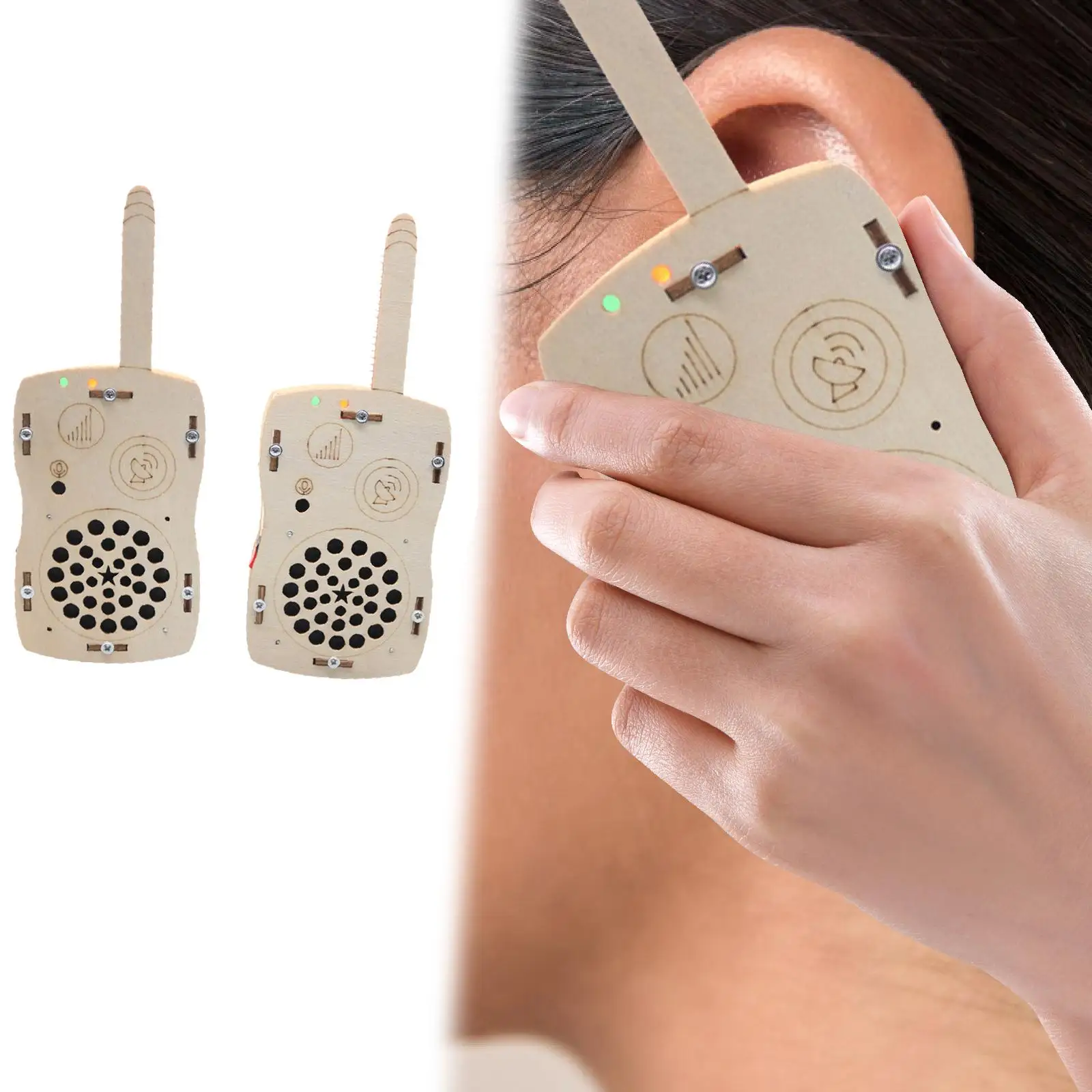 Kinder Walkie Talkies DIY Set Holz Geburtstags geschenke Langstrecken elektronische Lernspiel zeug Spiel zubehör Handheld Radio Intercom