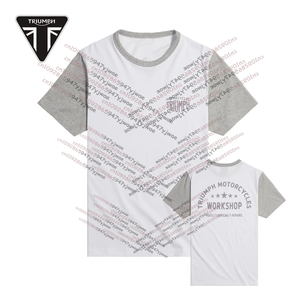 

New Triumph Motorcycles T-shirt Men And Women's SALTERN Tee - WHITE BLACK Abbigliamento Moto Tops Quick Drying Sports Clothing