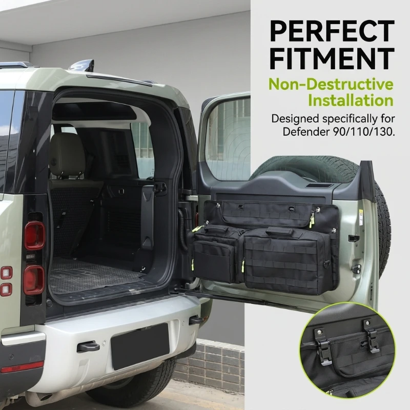 

Сумка для хранения на окно задней двери автомобиля из ткани Оксфорд для Land Rover Defender 90 110 130, многофункциональная сумка для инструментов, аксессуары