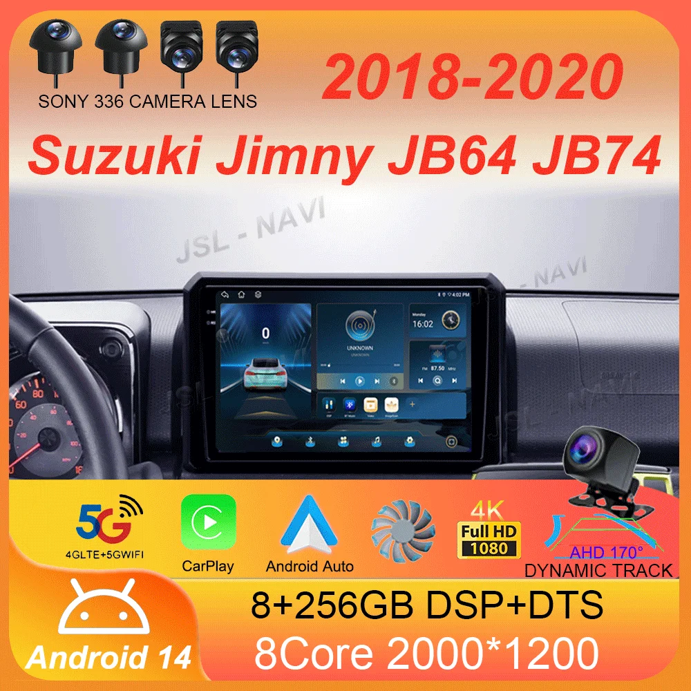 9 Inch Android 14 For Suzuki Jimny JB64 JB74 2018 - 2020 Multimedia Video Player Car Radio Stereo GPS Navigation Carplay