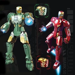 Gorący cud superbohater Iron Man Avengers Steel Mecha figurki z klocków klasyczny Model filmu superbohaterów klocki zabawka prezent dla dzieci