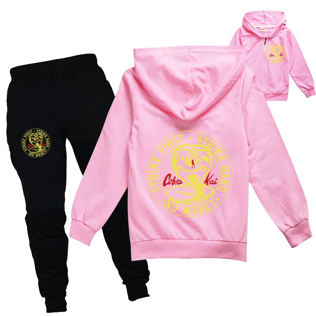 2021 Spring New Cobra Kai Hoodie Suit Cotton Kids Jacket And Pant Two-piece Children Clothing Set 2-16Years Girl Boys Clothes