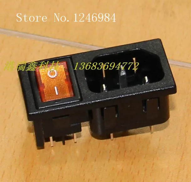 [SA]WINFOONG AC AC outlet triangle with a yellow card combination combo socket switch RF-2001--50pcs/lot