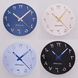 Blue/White/Black/Green/Light Blue Arabic numerals Watch Dial Green Luminous Watch Hands 29mm Fit NH35 NH36 movement