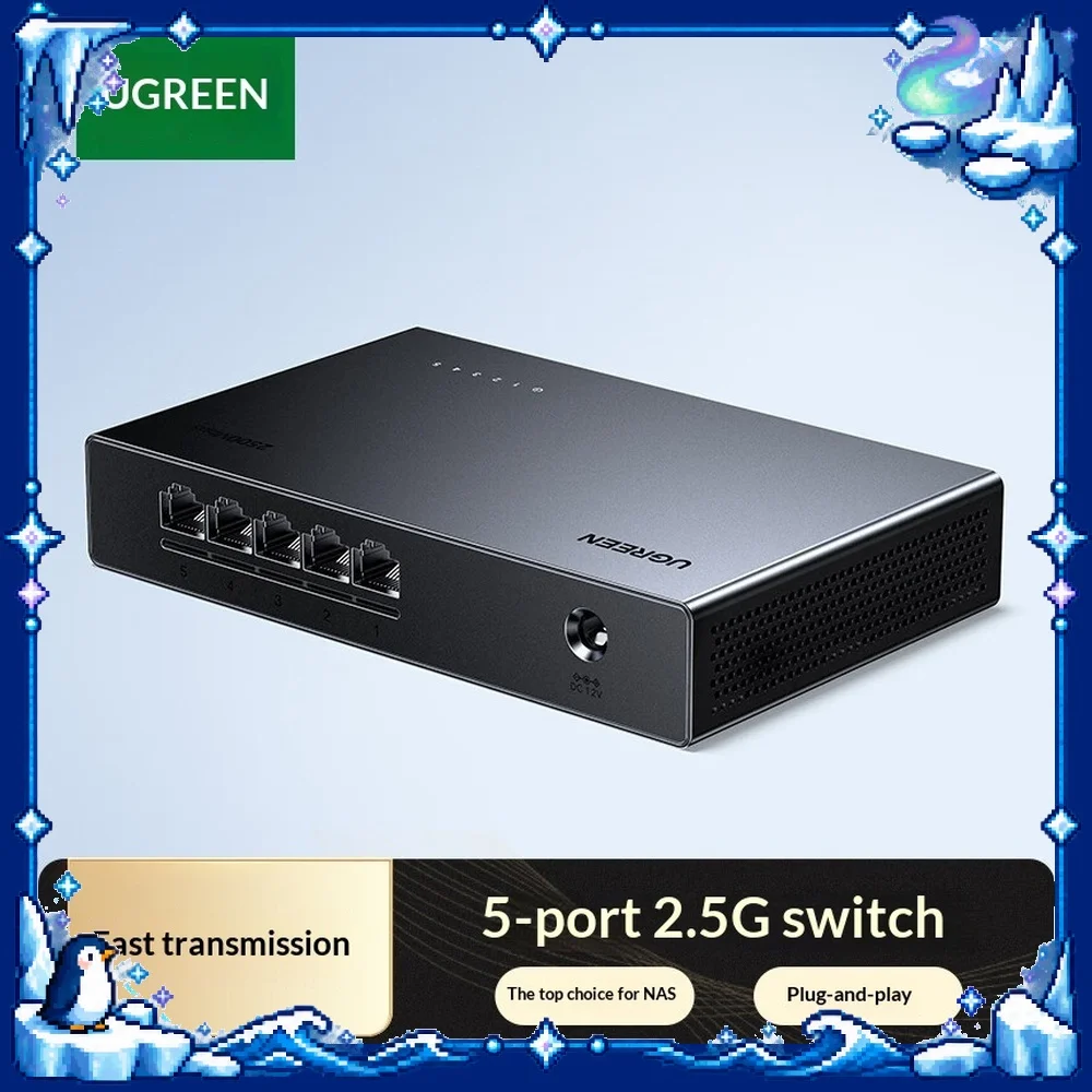 UGREEN CM953 2.5G Ethernet Switch 5 Port High Speed Network Splitter for NAS PC Desktop Server