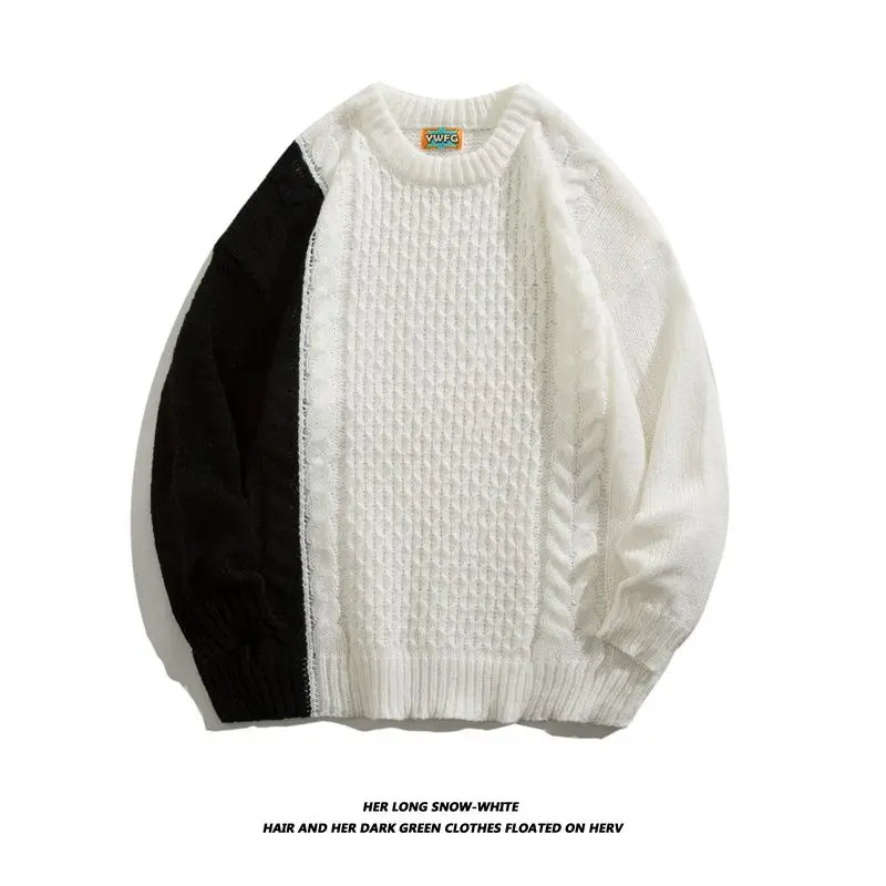 

Модный мужской вязаный свитер, свободный крой, круглый, Ne Twist, повседневный, осенне-зимний, ретро, Гонконгский модный трикотаж