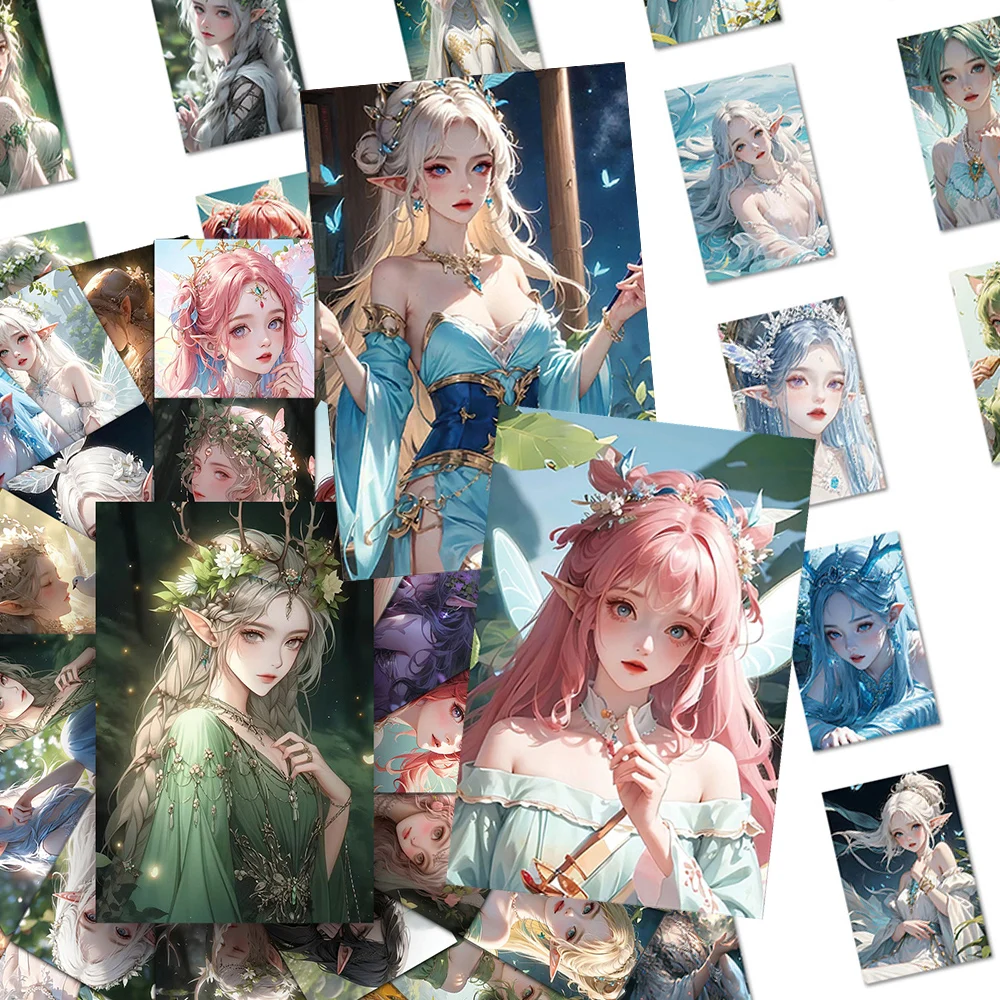 

10/30/50pcs Kawaii Elf Girls Aesthetic Stickers Cute Anime Decals DIY Stationery Helmet Bike Cartoon Waterproof Graffiti Sticker
