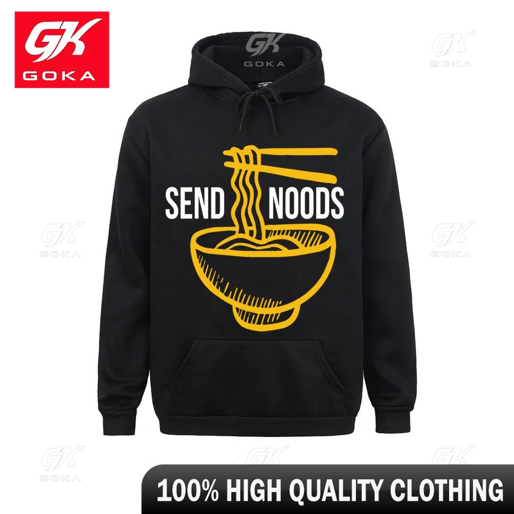 Popular Guys Coats Hoodies Men's Send Noods Funny Pho Ramen'soup Noodle Sportswear RED Streetwerar Hip Hop Tops Unisex Clothing