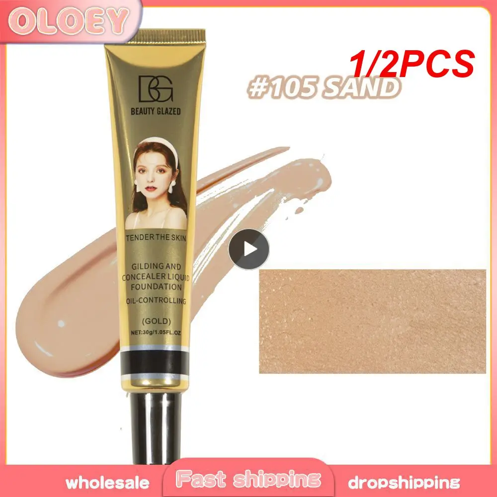 1/2PCS Waterproof Makeup Primer 5 Colors Face Makeup Concealer Long-lasting Liquid Foundation Beauty Smooth Whitening