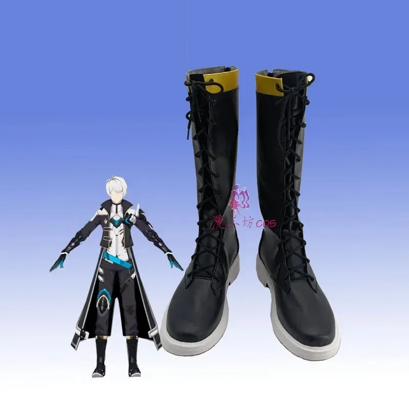 

2025 11 Game Honkai Impact 3 Kevin Kaslana Halloween Carnival Boots PU Leather Shoes Cosplay Props Custom Made