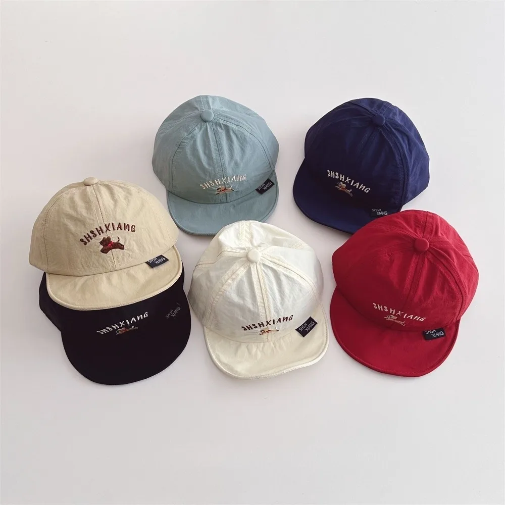 

Breathable Korean Style Puppy Baseball Cap Letter Embroidery Quick-dry Summer Kid Sunhat Shading Hat Anti-UV Children's Hat Boy
