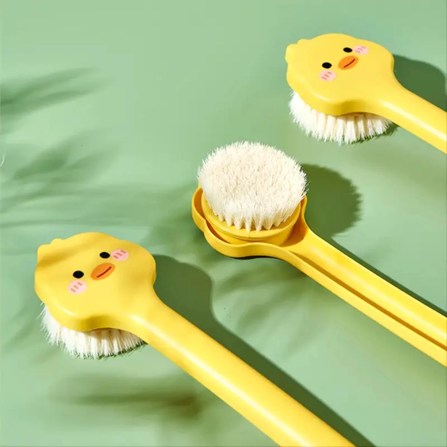 Soft Hair 1pc Long Handle Bath Back Brush for Shower, 14.57in*2.36in Bathroom Accessory