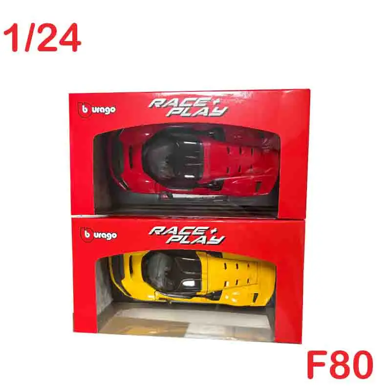 新入荷-bburago-1-24-フェラーリ-f80-メタルレッドホワイト合金ミニチュアダイキャストモデルおもちゃギフト