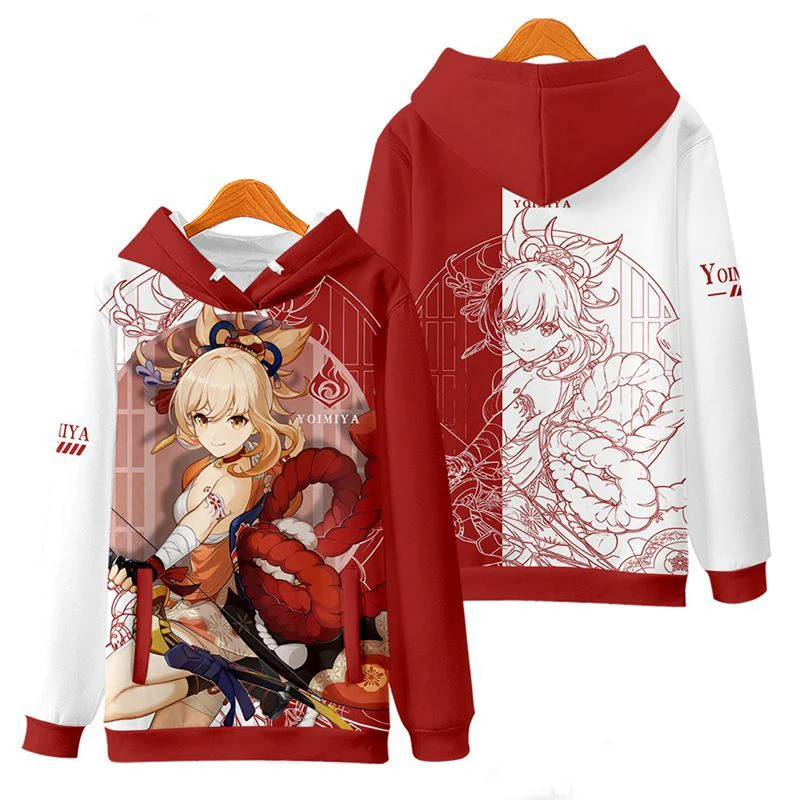 Games Genshin Impact Yoimiya Cosplay Hoodies 3D Printed Anime Sweatshirt Men Women Long Sleeve Pullover Coat Harajuku Y2k Hoodie