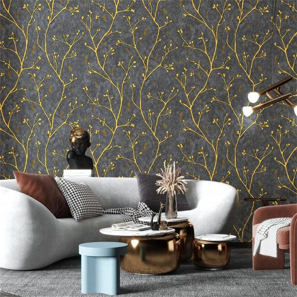 Retro Abstract Tree Branches 3D Wallpaper Living Room Sofa TV Background Decor Mural Embossed Wall paper Home