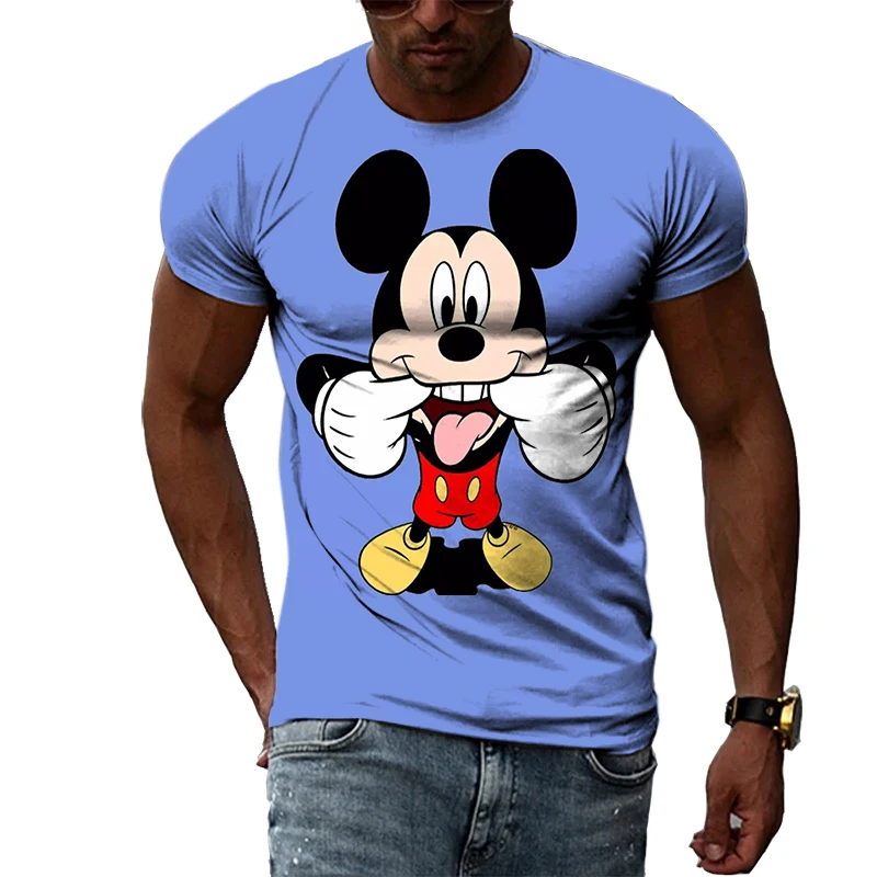 

New Summer Cartoon Anime Mickey Mouse 3D T Shirt Men's Boutique Streetwear Men's Breathable Crew Neck Oversized Top T Shirt