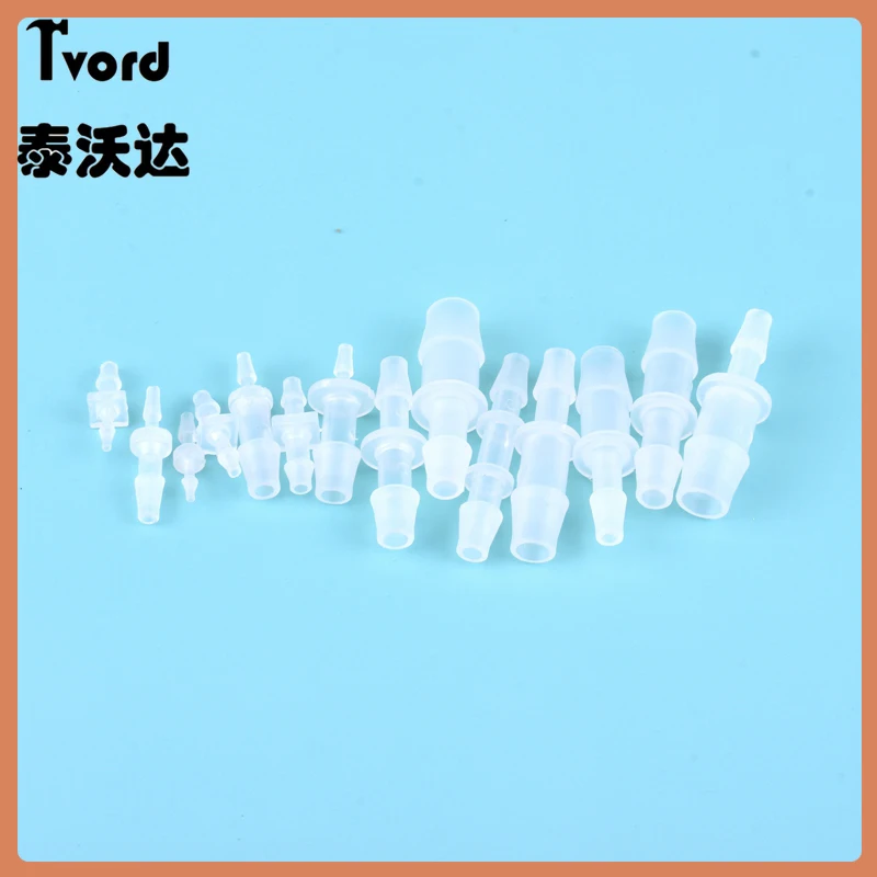 1.6-25mm Plastic Silicone Tube Straight Pipe Fitting Small size Pagoda Barb Coupling Reducing Straight Fish Tank PP Insert Hose