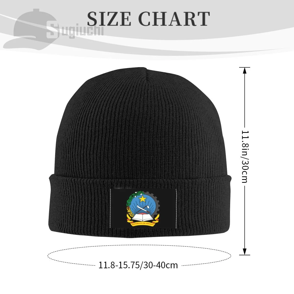 Emblem Of Angola Country Top Print Men Women Unisex Knitted Hat Winter Autumn Beanie Cap Warm Bonnet