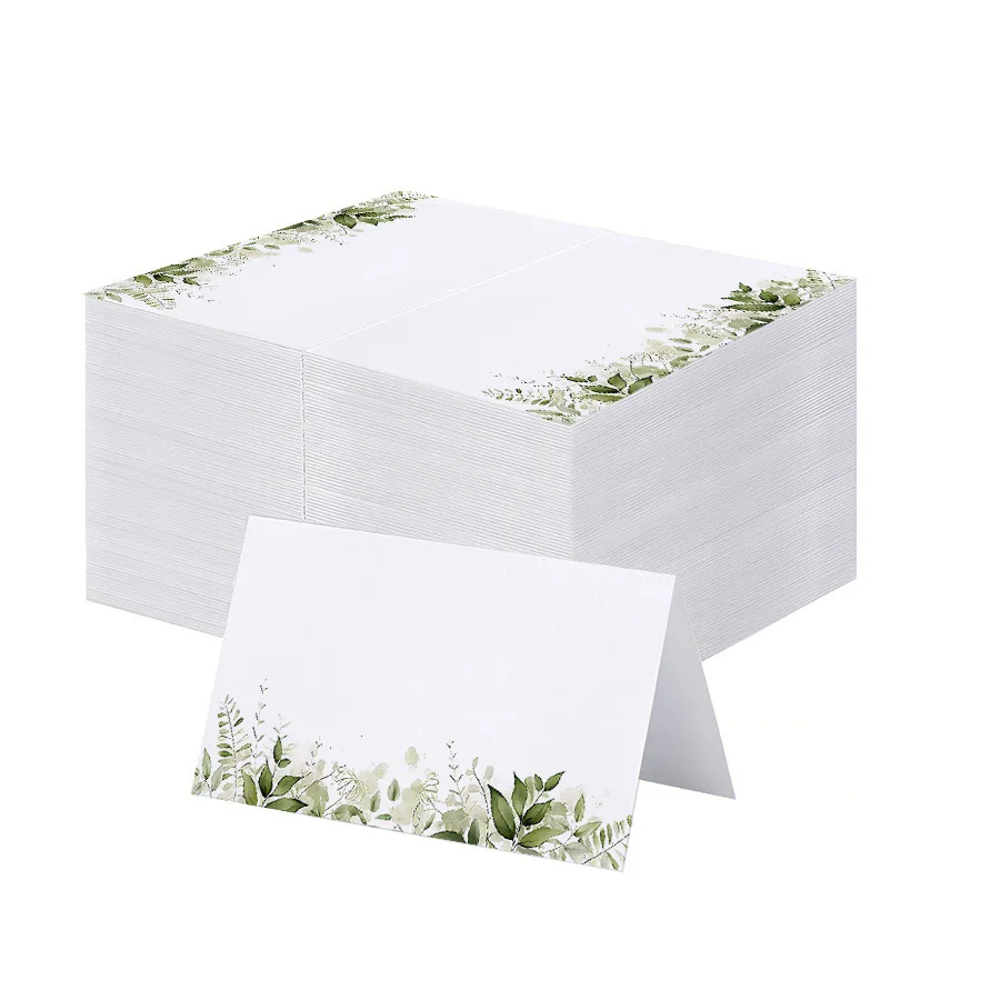 20/50/100 pièces numéro de siège de mariage carte de Table nom Place carte Simple plante fraîche enfants anniversaire Banquet fête carte de voeux