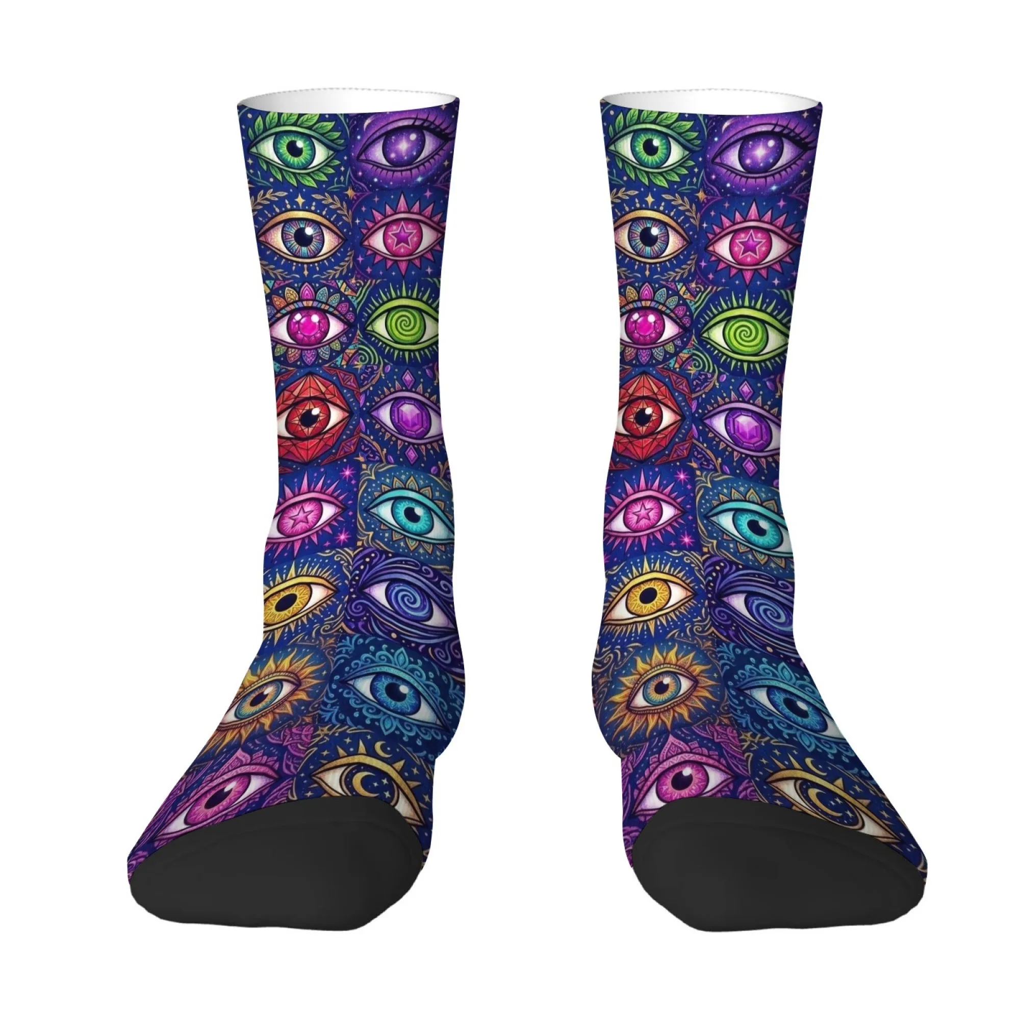Street Style Quirky Eye Print Men's Socks Skin-friendly Breathable Non-slip Socks Cool and Novel Hip-hop Party Socks Gifts