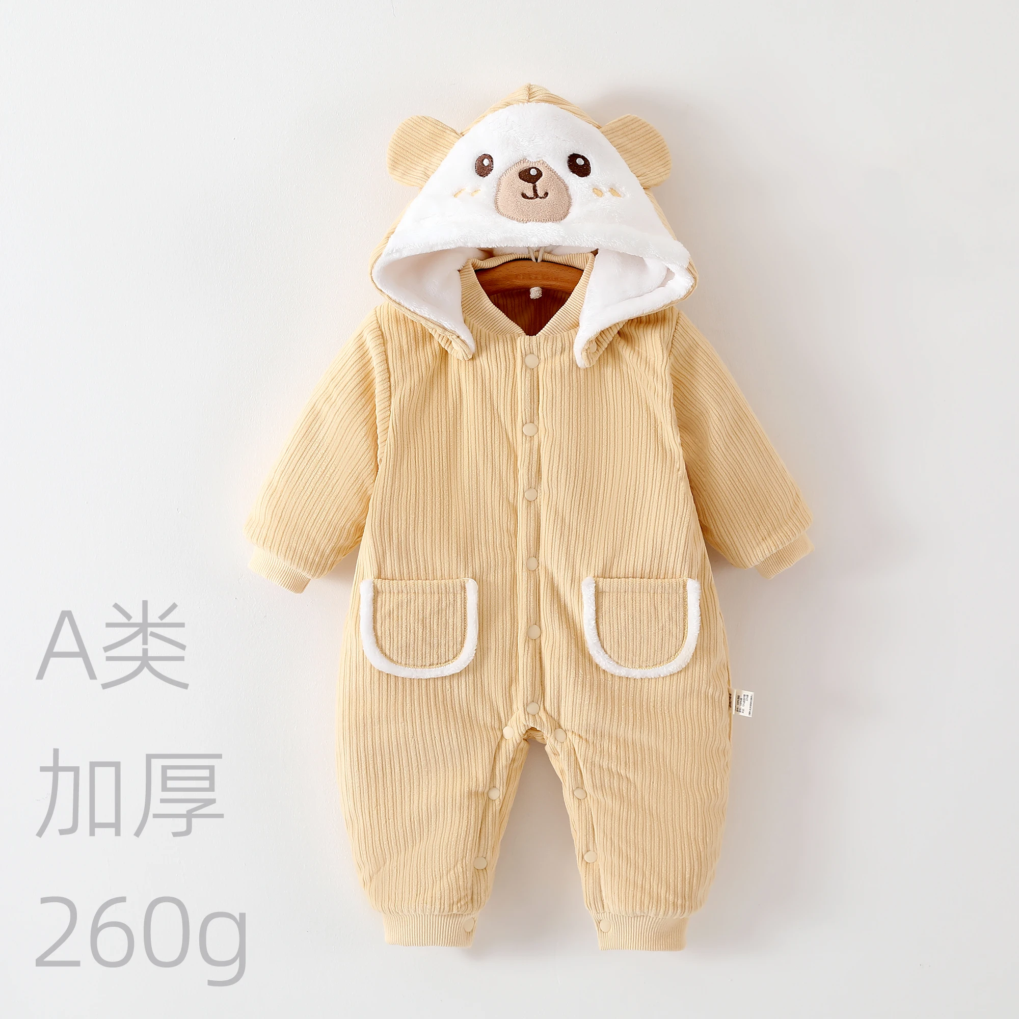 

ER Quilted Jumpsuit 260G Corduroy Wind-Resistant Warm Thickened Rompers Baby Going out Home Wear