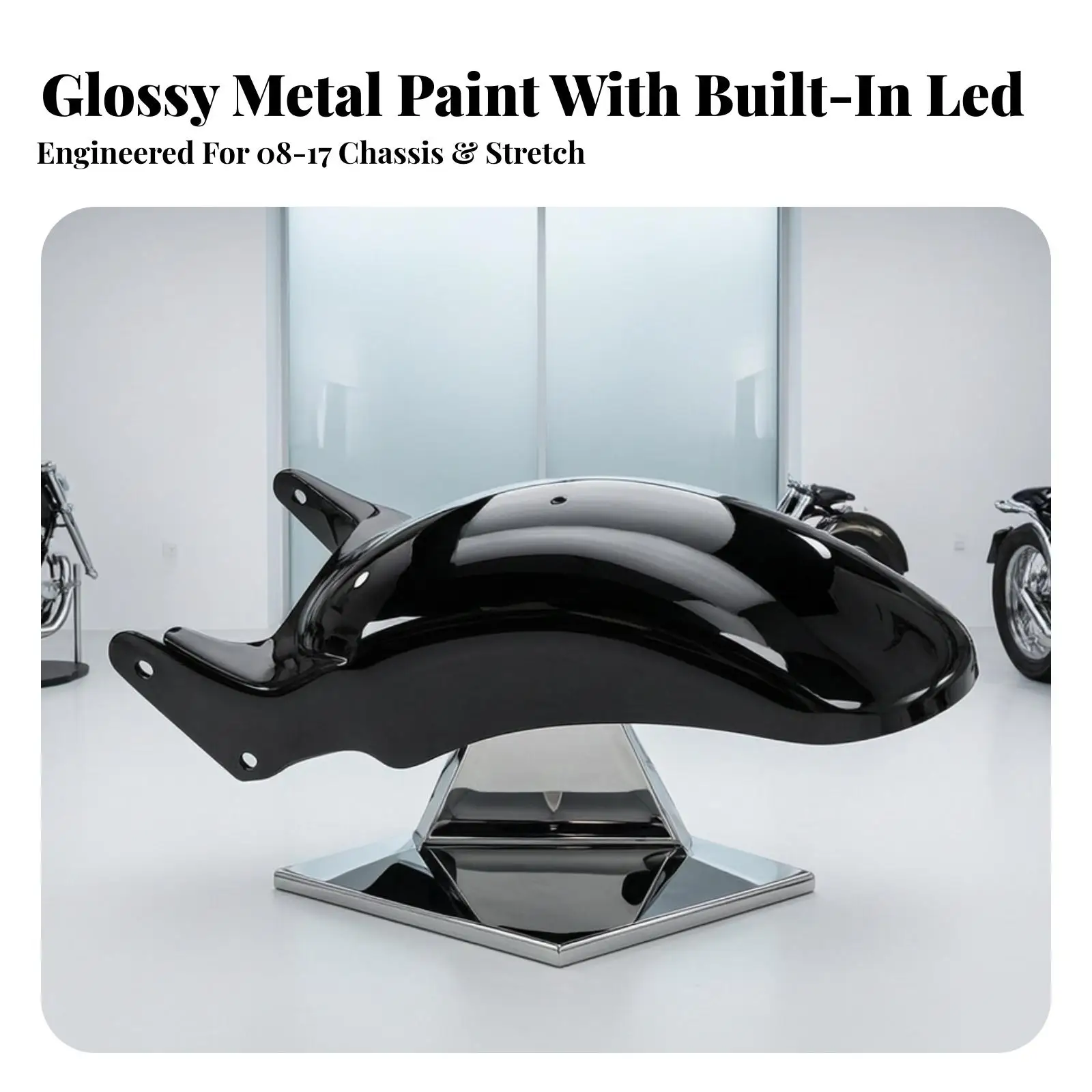 Aftermarket Motorcycle Rear Fender Metal Black for Bagger Deluxe Rocker 2008-2017 with Installation Kit