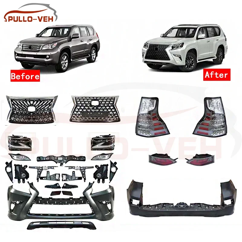 Body parts body kits 10-19 GX400 GX460 modified 2020 front face grille upgrade front rear bumper body kits For Lexus