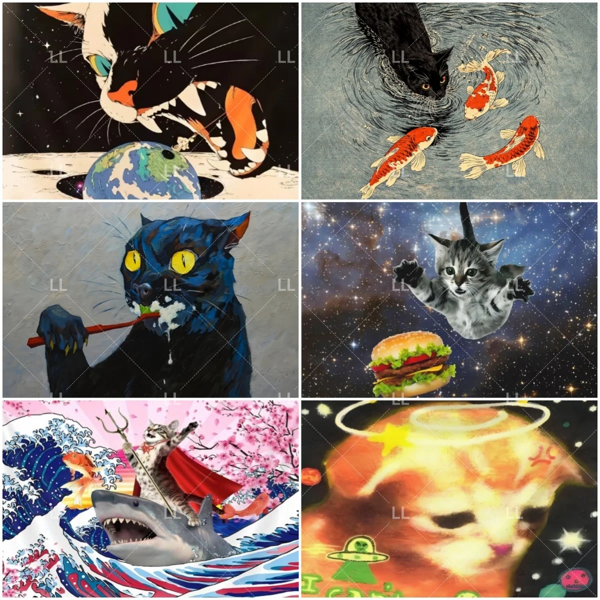 Photography Interest - Cartoon grappige katten thema achtergrond interessante