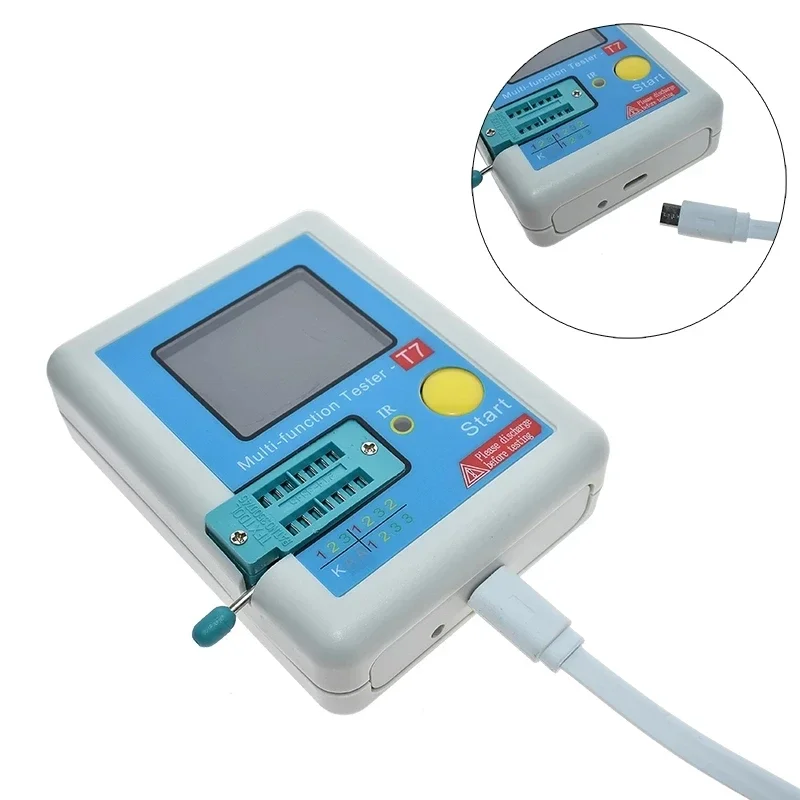 

New Transistor Tester LCR-T7 TFT Diode Triode Capacitance Meter LCR ESR Meter NPN PNP MOSFET IR Multifunction Tester Multimeter