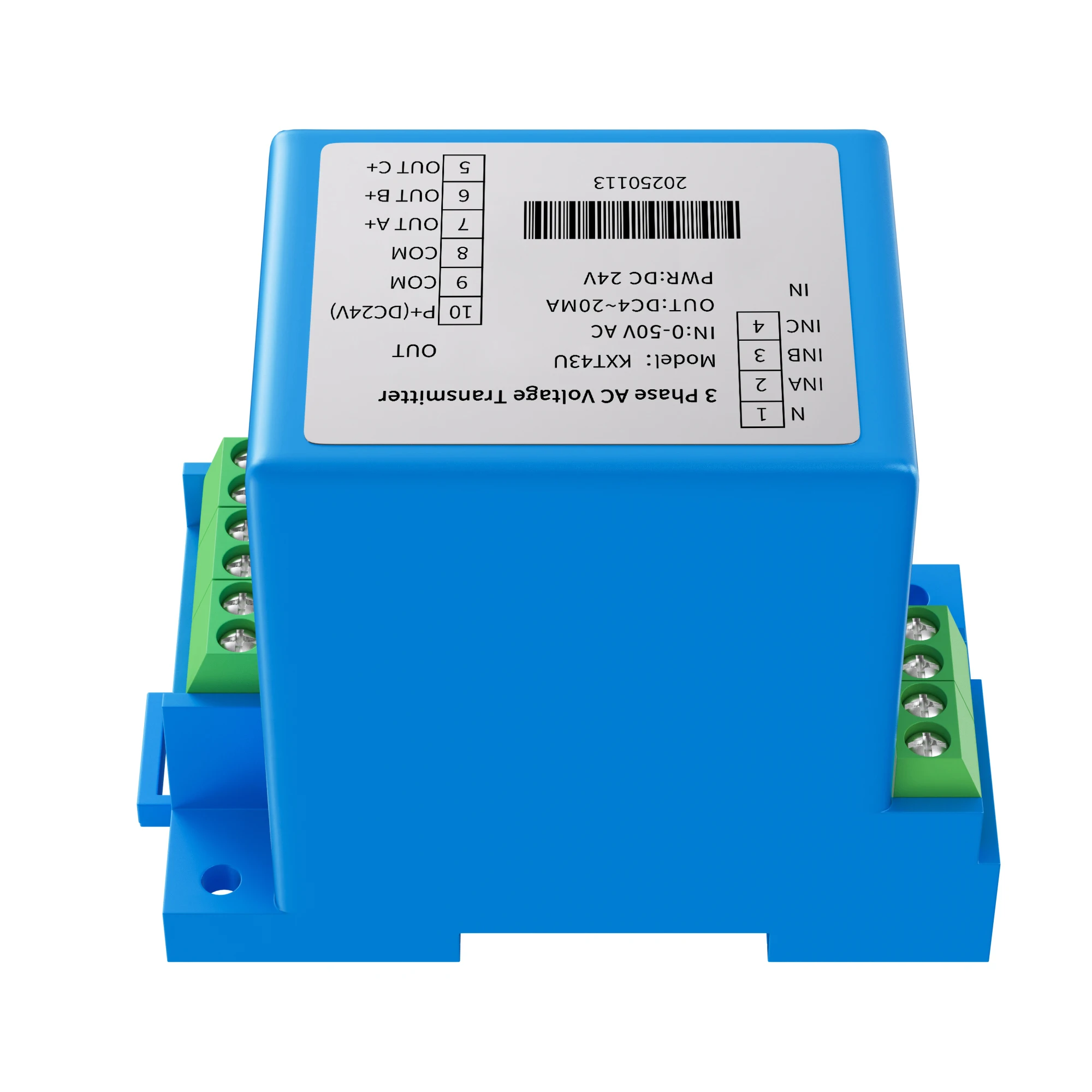 AC Voltage Sensor Transmitter 0-100V 0-220V 0-380V 4-20mA 0-10V 0-5V RS485 3P4W Voltage Transducer Transmitter