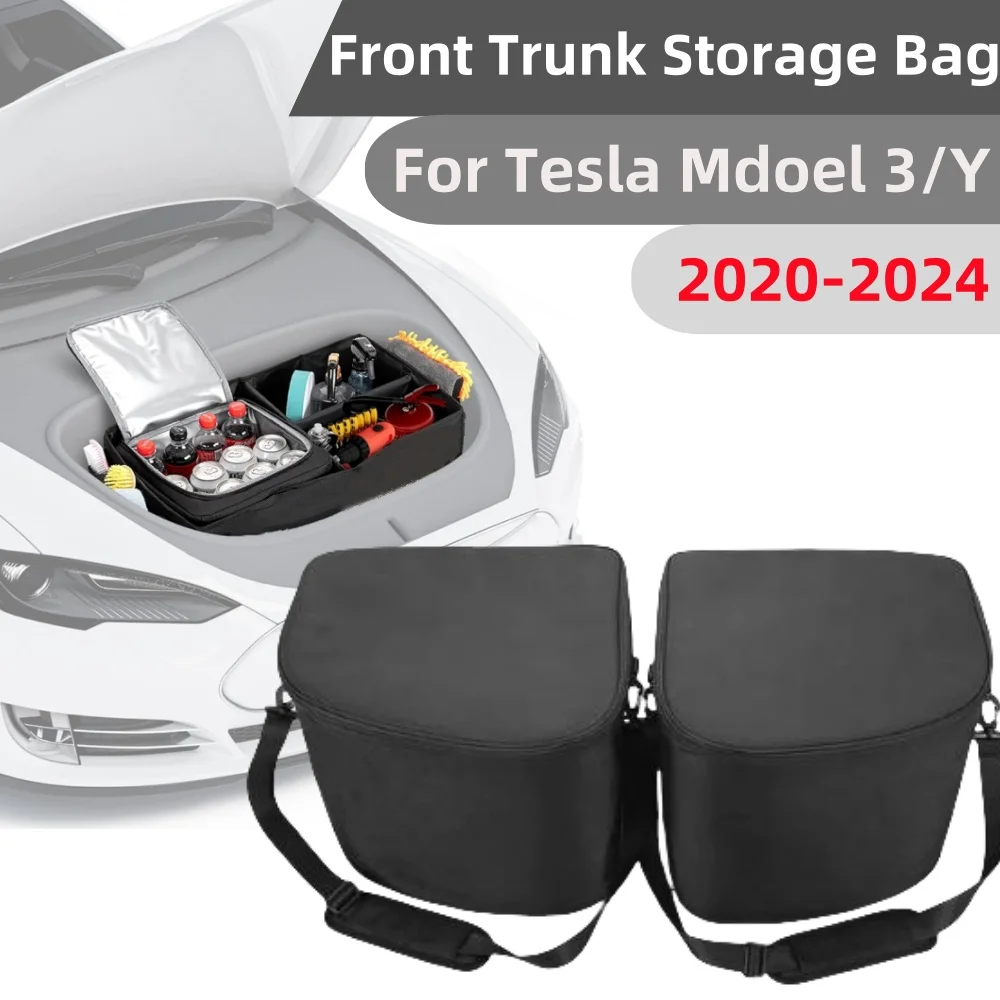 Torba do przechowywania pnia przednia samochodu dla modelu Tesla 3/Y 2020 - 2024, utrzymana w świeżości wodoodporna akcesoria do toreb do