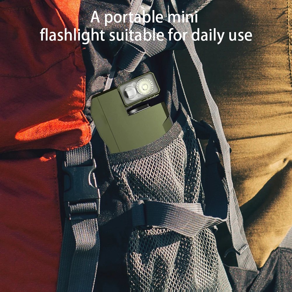 LED Flashlight 180 Degree Rotating Flashlight Rechargeable Portable Lamp Multi Modes EDC Pocket Flashlight for Outdoor Emergency