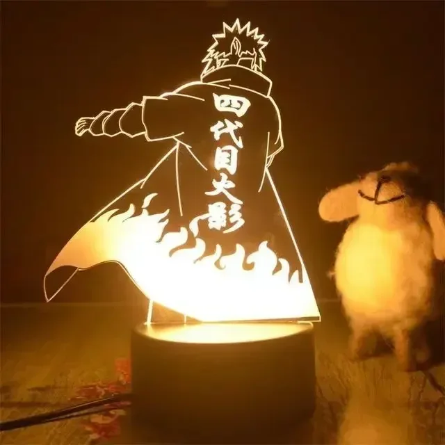 Anime Naruto Action Figures Night Light Namikaze Minato Manga Boruto Sasuke Itachi Akatsuki Bedroom Lamp Nightlight