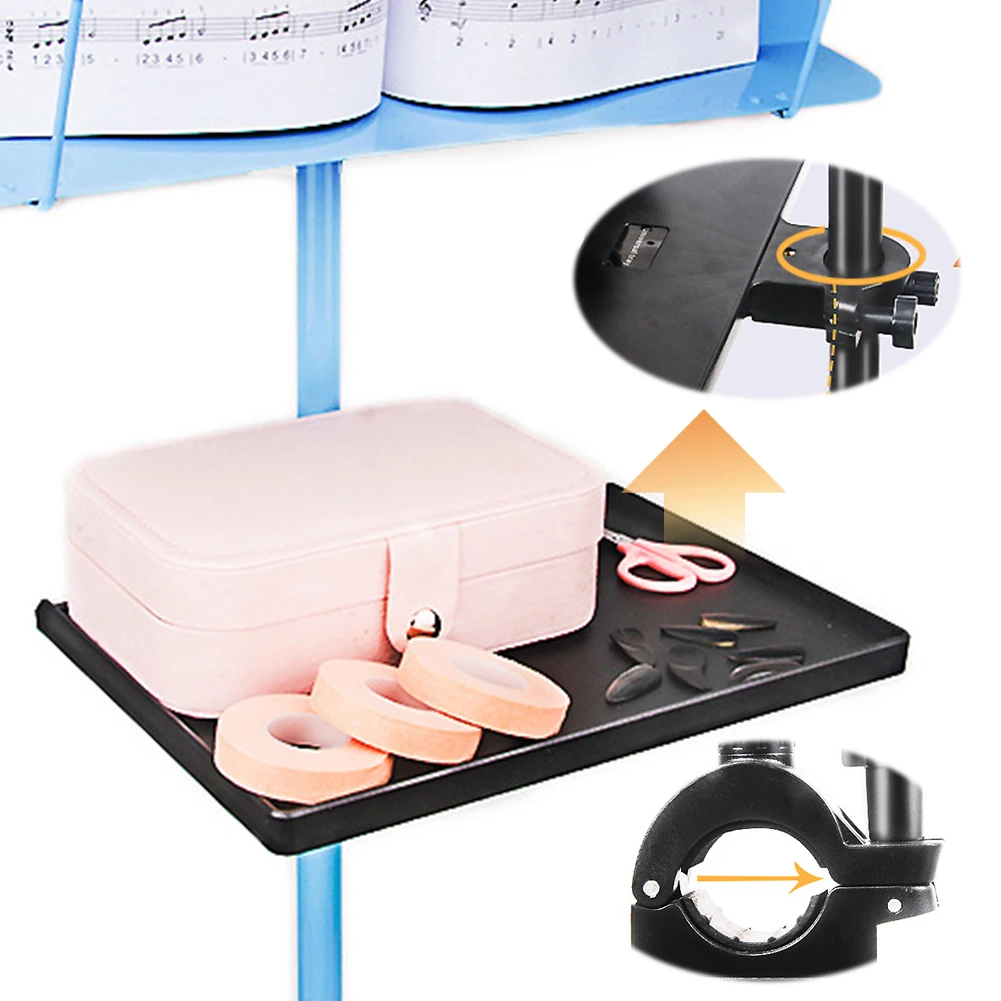 Vassoio per scheda audio Morsetto per supporto per mensola universale su vassoio per leggio per musica per supporto per telefono con staffa per treppiede dal vivo