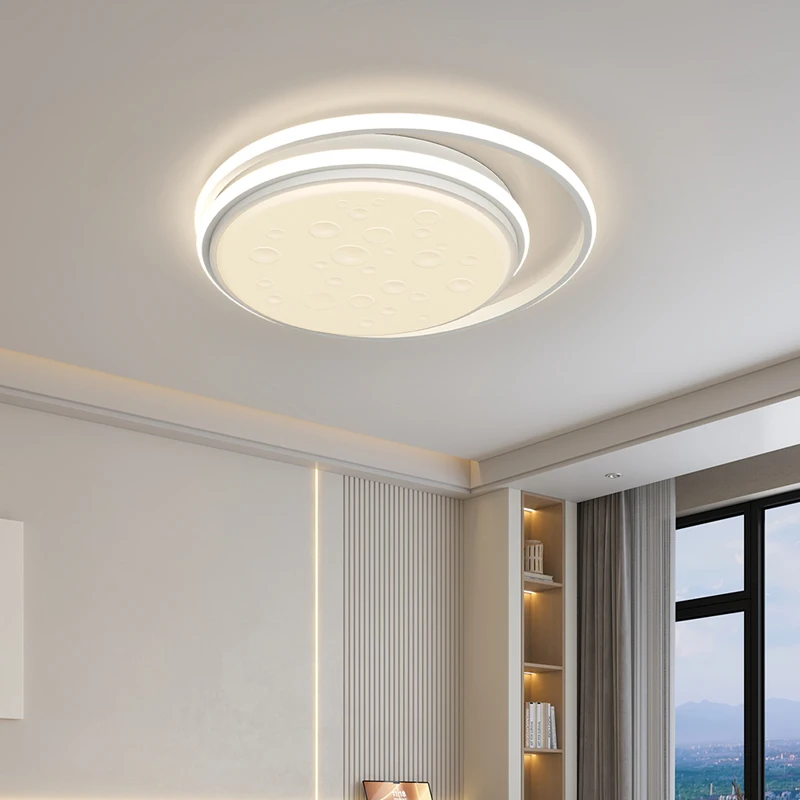 Modern Minimalist LED Ceiling Lamp Bedroom Matte Ceiling Lamp Living Room Lighting Moon Surface Decoration Lamps