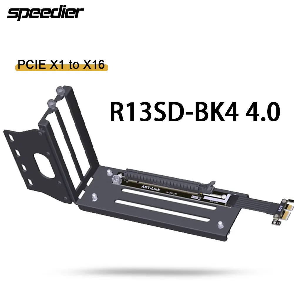 

Black PCI-E 16x Graphics Card Vertical Bracket GPU Holder with PCI Express 3.0 4.0 X1 to X16 Extension Riser Cable 10-100CM