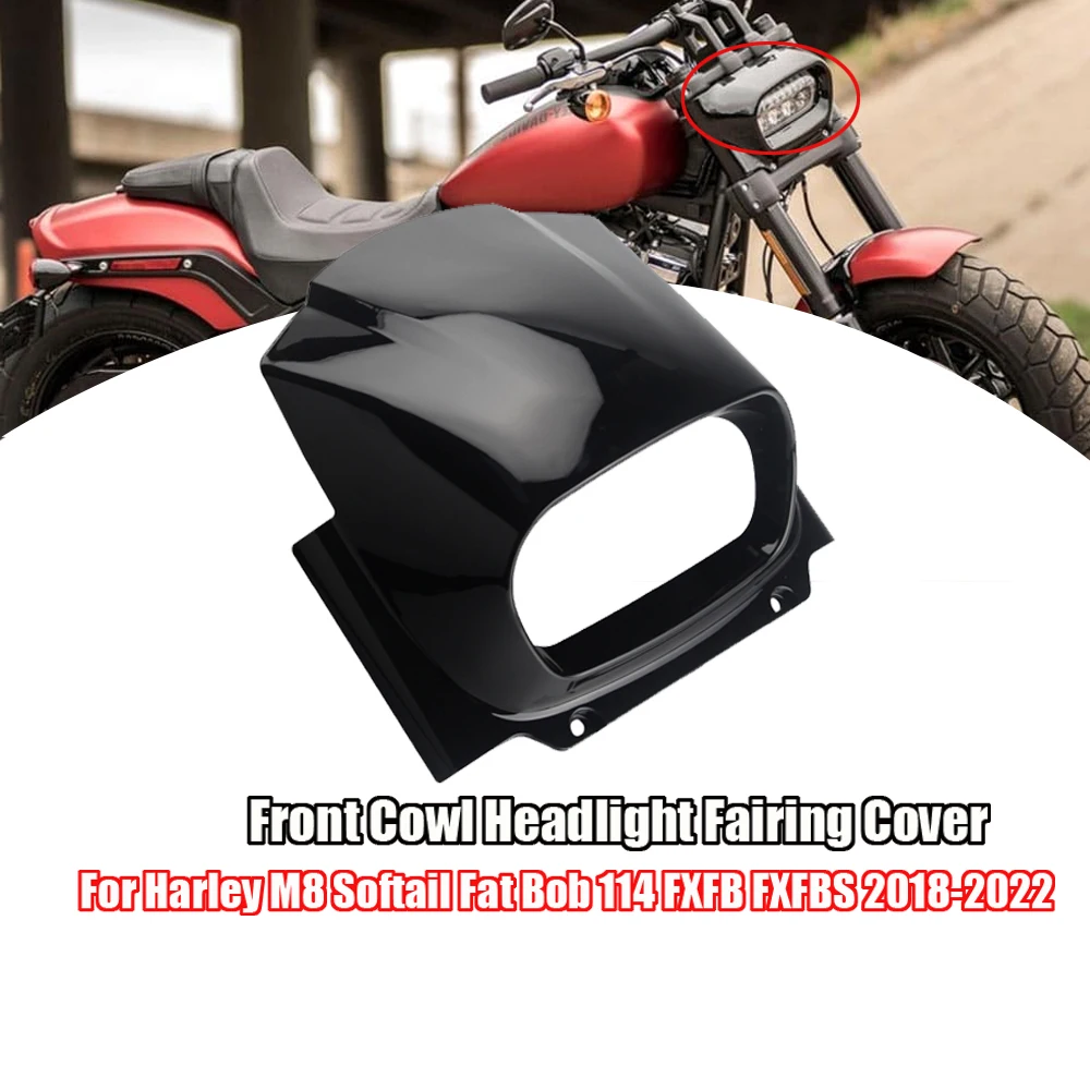 

For Harley M8 Softail Fat Bob 114 FXFB FXFBS 2018-2022 Front LED Headlight Fairing Cover Mask Cowl Shell Motorcycle Accessories