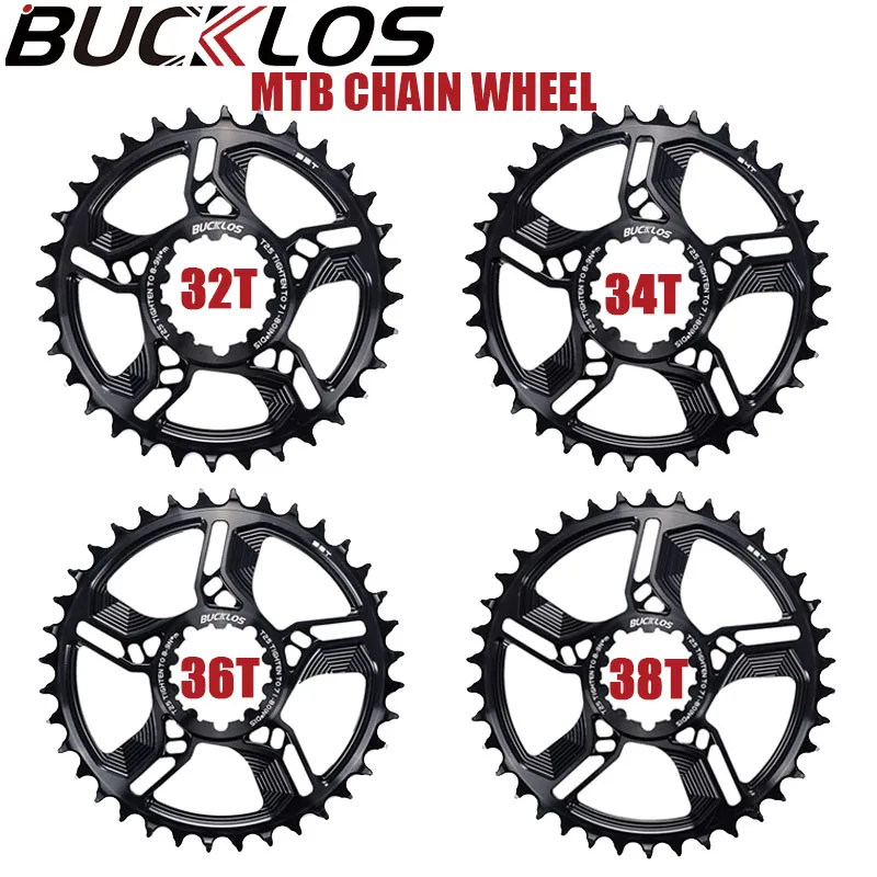 BUCKLOS Mountain Bike Chainring DM 32T 34T 36T 38T Bike Chainring Ultralight Narrow Wide 7075 CNC AL Chainwheel for GXP