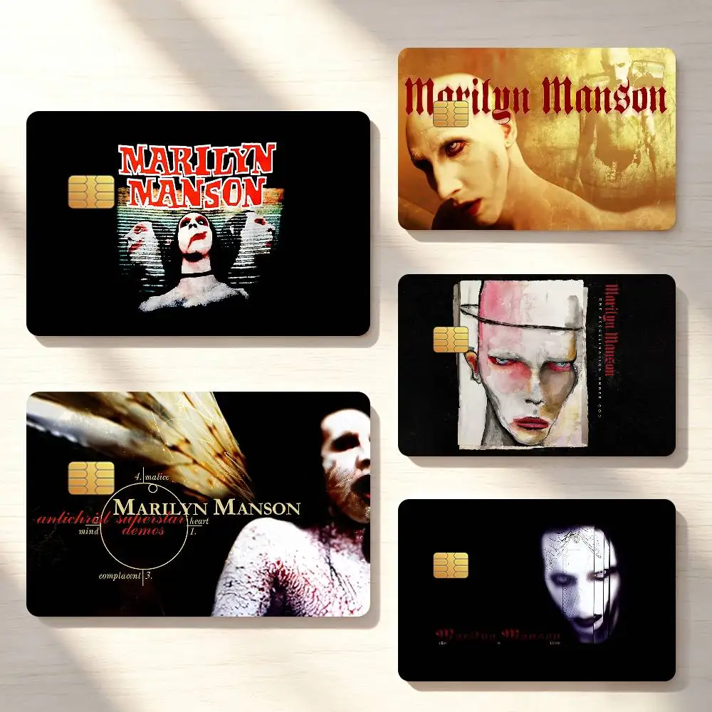 Rock Singer Marilyn M-Manson Credit Card Skin Stickers For Bank Bus Metro Cards Waterproof Anti-Scratch Gift 4PCS