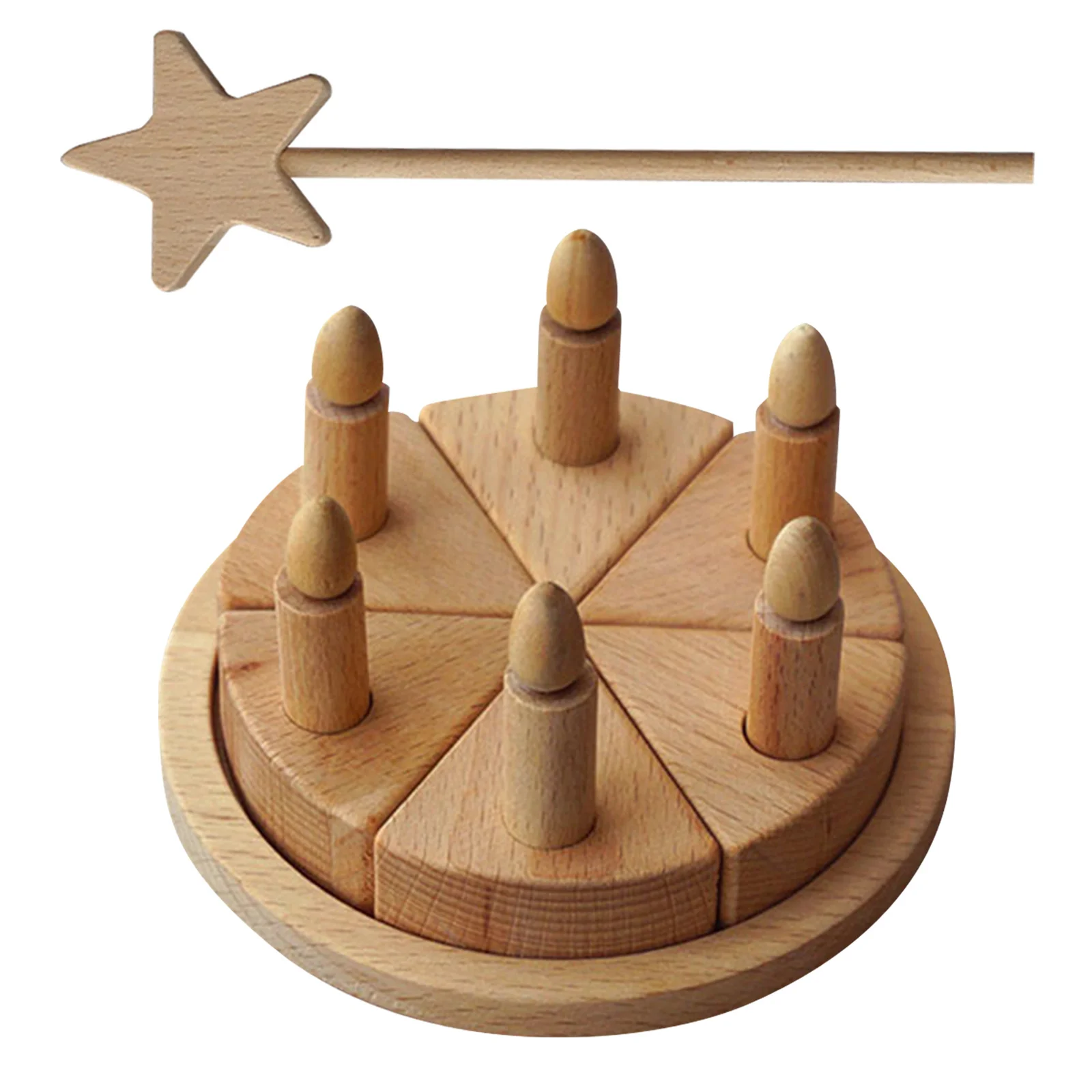 

1 Set Wooden Birthday Cake Pretend Kids Educational Simulation Diy Craft Gift Family Interactive Wood Cake Cutting