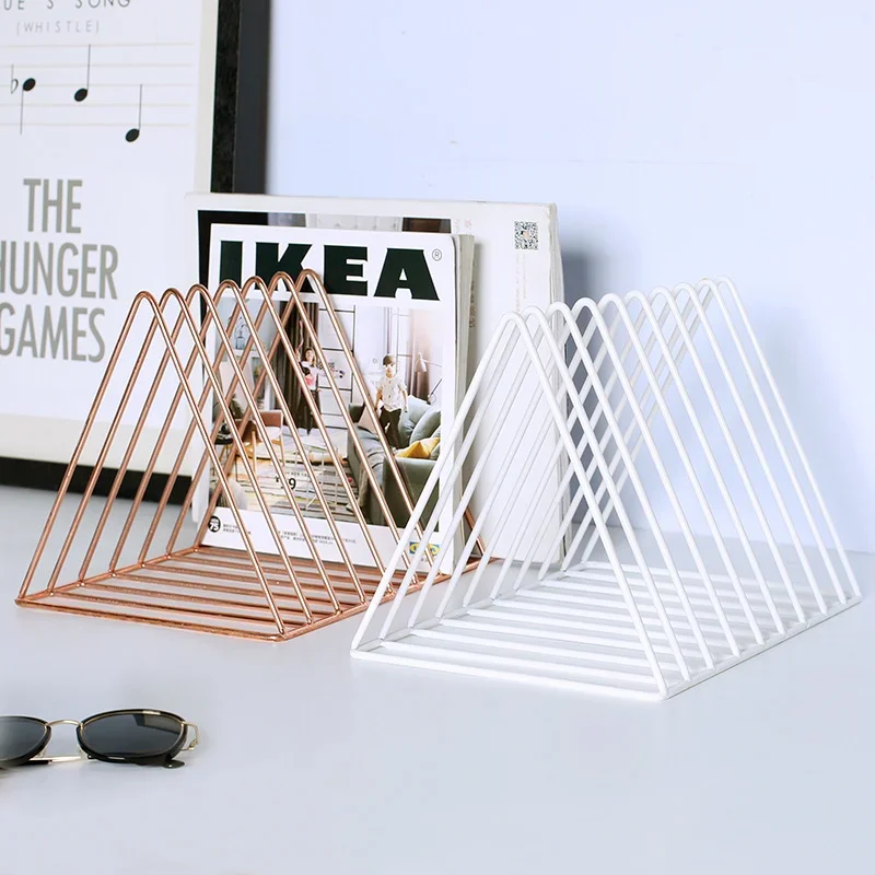 Imagem -04 - T-round Shaped Book Holder Metal Ferro de Armazenamento Record Rack Magzine Holder Multifunction Desk Record Organizer Casa e Escritório