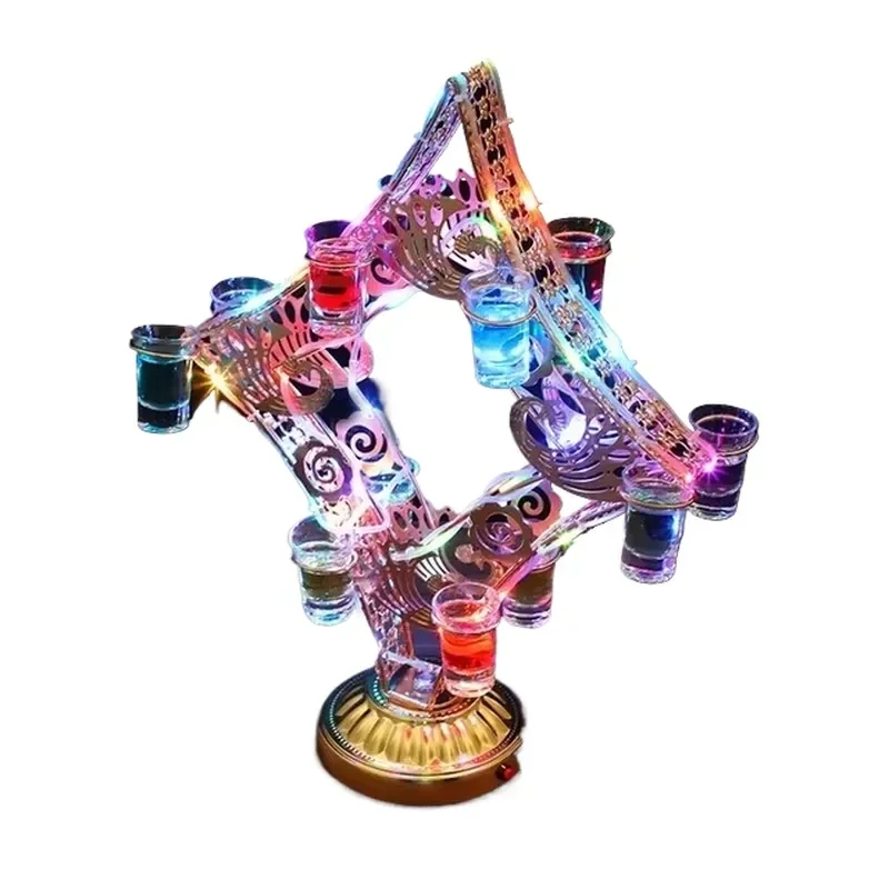 LED Acrylic Wine Glass Display Stand for Disco Bars Nightclubs Barware Decoration Lighting