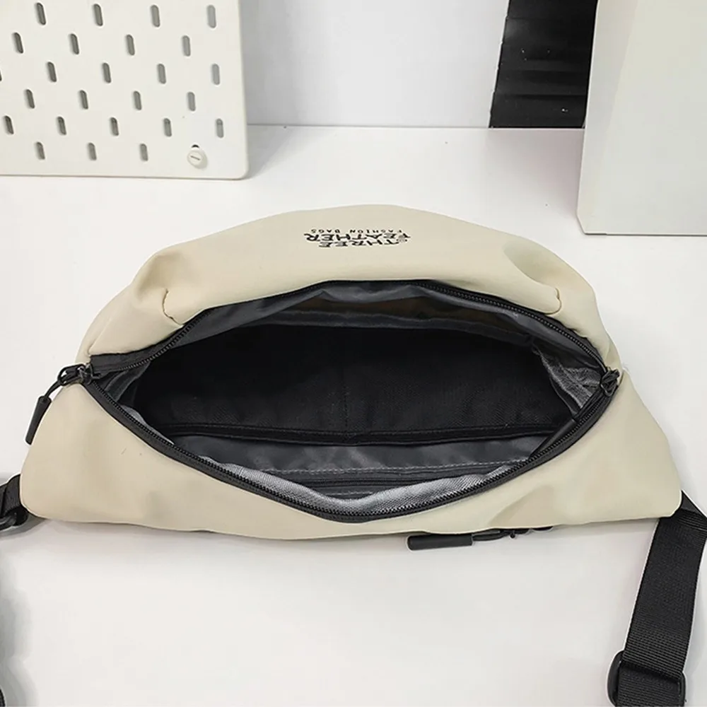 Borsa da petto maschile casual Borsa a mezzaluna sportiva con tracolla regolabile multifunzionale Borsa a tracolla da uomo con cerniera di grande capacità unisex