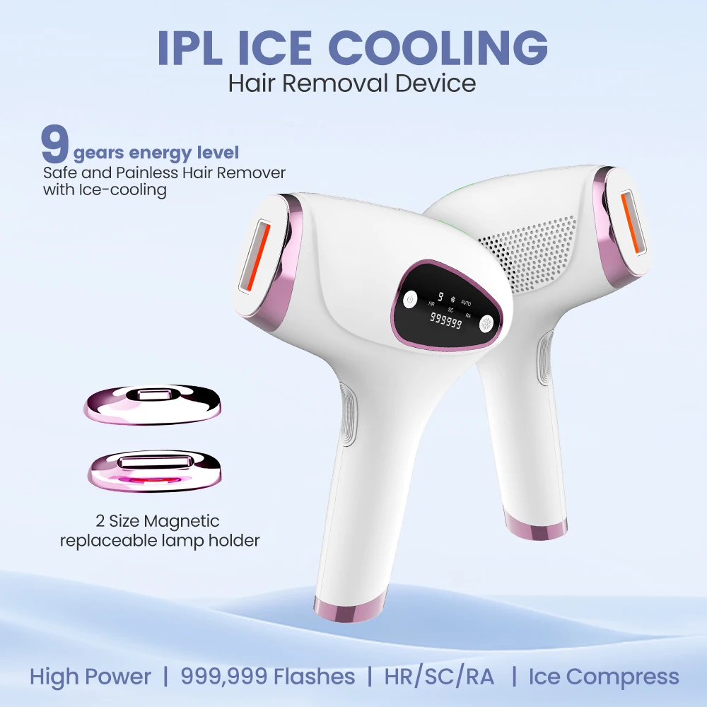 High Power Ice Cooling Best Laser Epilator Handheld  Ipl  Removing Hair Painless At-home 3 in 1